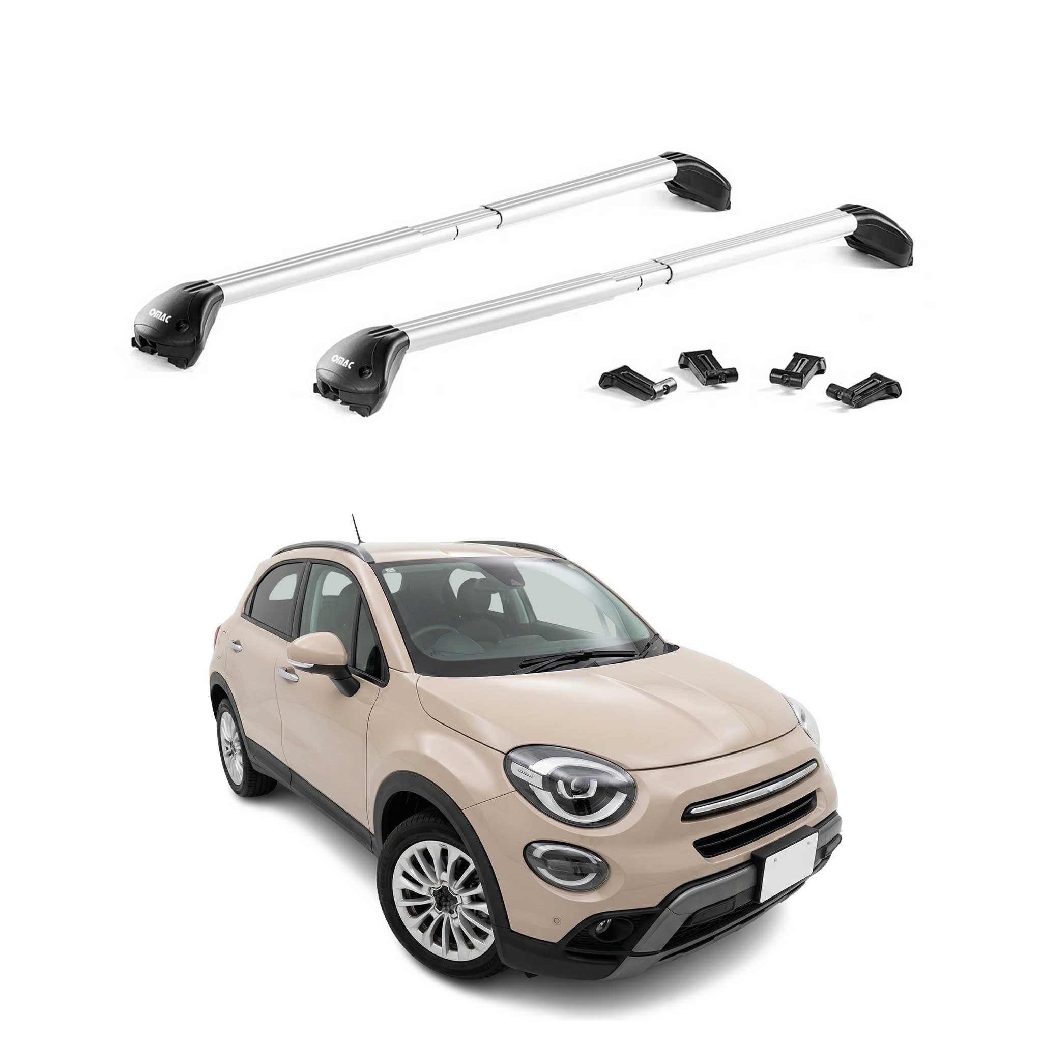 Dachträger Grundtäger für Fiat 500X 2015-2026 100kg Aluminium Silber ABE