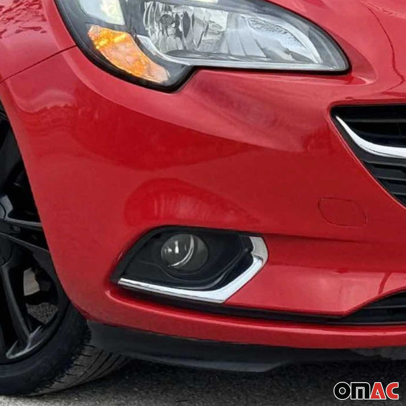 Nebelscheinwerfer Rahmen Umrandung für Opel Corsa 2015-2019 Edelstahl Silber 2x