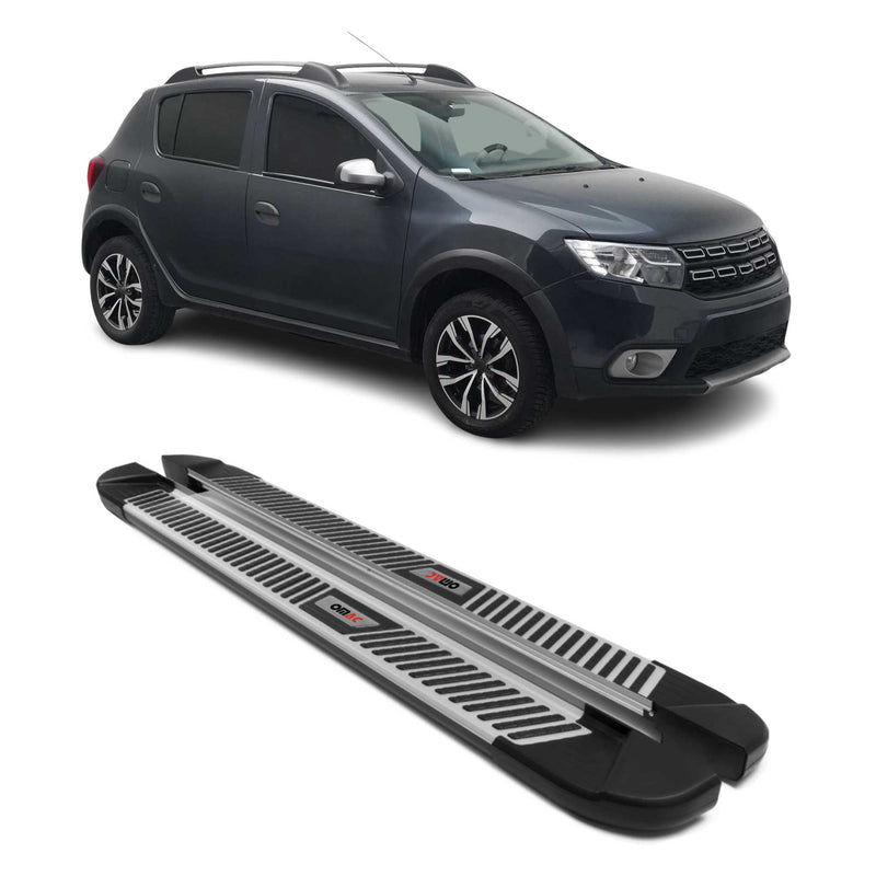 Trittbretter Seitenbretter für Dacia Sandero Stepway 2007-2012 Alu Schwarz
