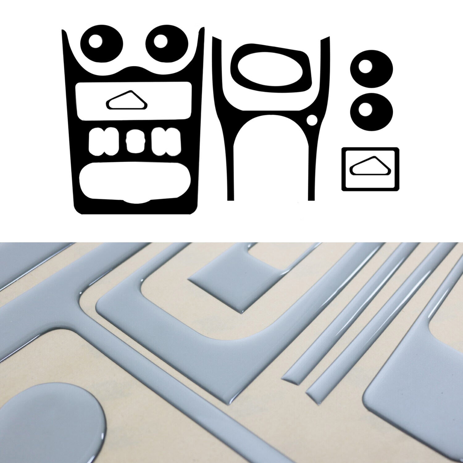 Innenraum Dekor Cockpit für Dacia Sandero 2008-2012 Aluminium Optik 18Tlg