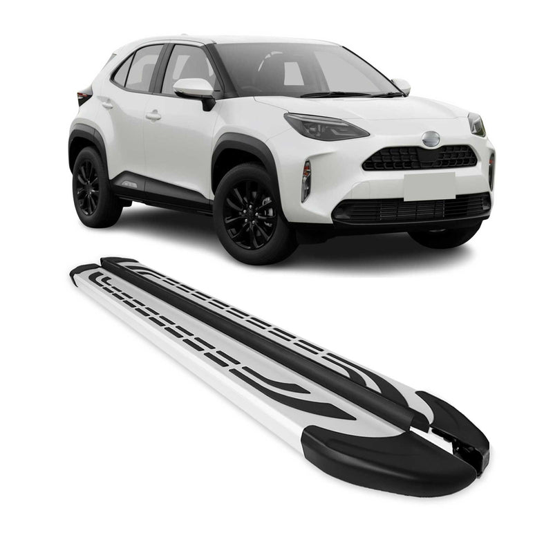 Trittbretter Seitenschweller für Toyota Yaris Cross 2023-2025 Silber 2 tlg