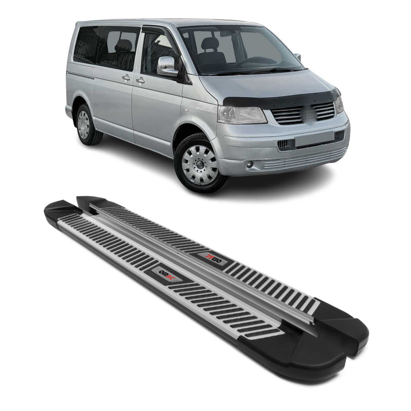 Trittbretter Seitenbretter für VW Transporter T5 2003-2015 L1 Kurzer Alu Schwarz