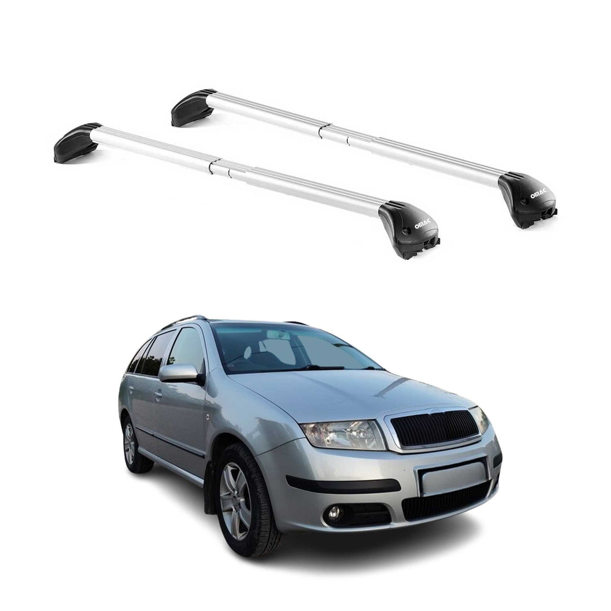 Dachträger Grundtäger für Skoda Fabia Kombi 1999-2021 5 tür 100kg Alu Silber ABE