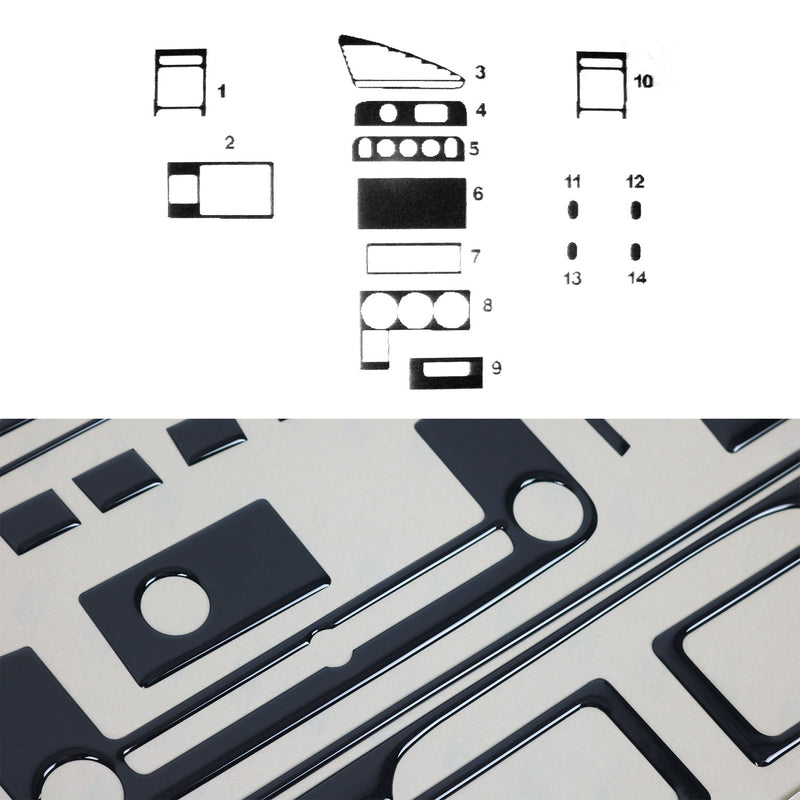 Innenraum Dekor Cockpit für Citroen Berlingo 1996-2003 Piano Schwarz Optik 14tlg