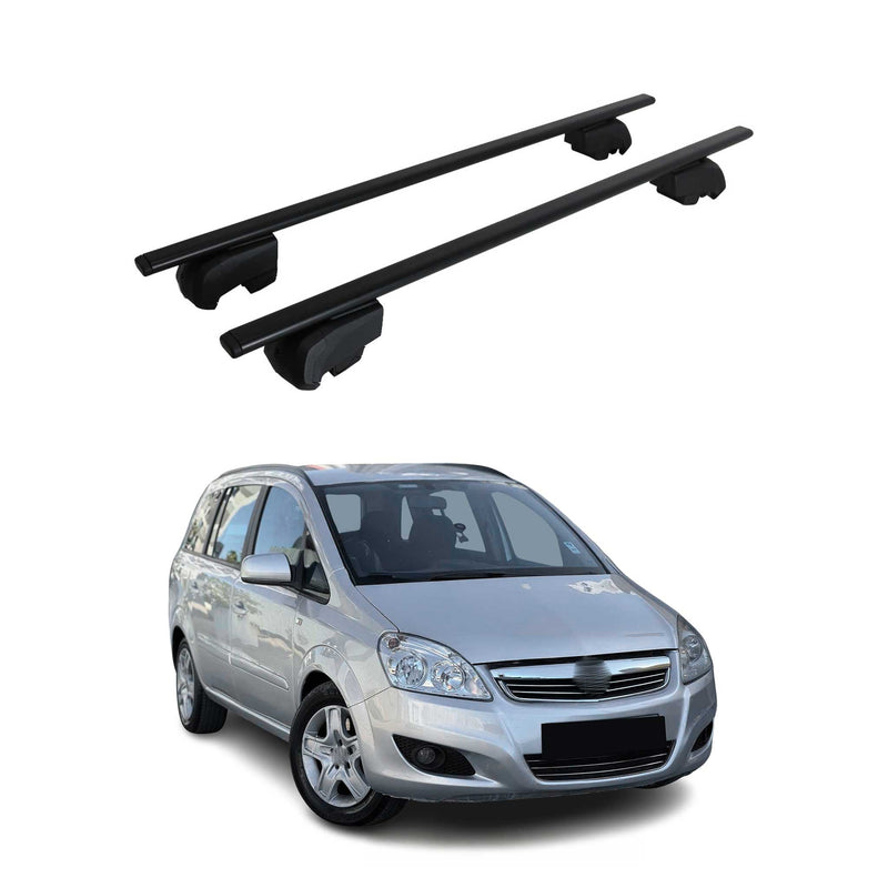 Dachträger Grundtäger für Opel Zafira B 2005-2011 75kg Metall Schwarz 2 tlg