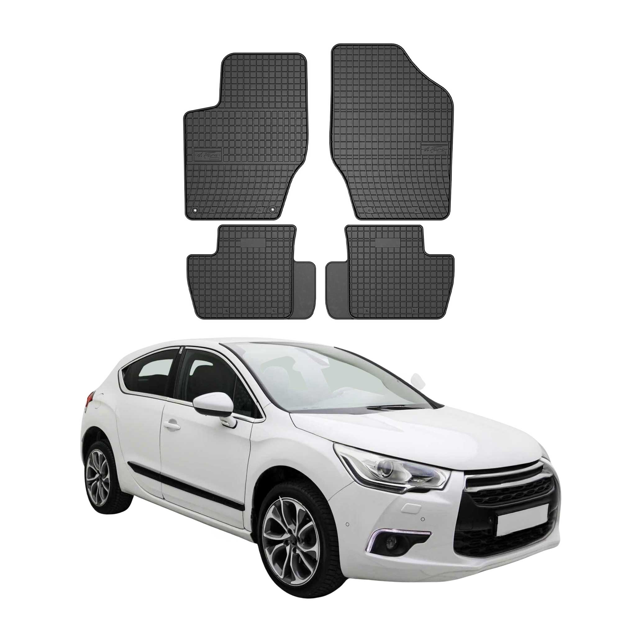 OMAC Gummi Fußmatten für Citroen DS4 / DS4 Crossback 2011-15 Automatten Schwarz