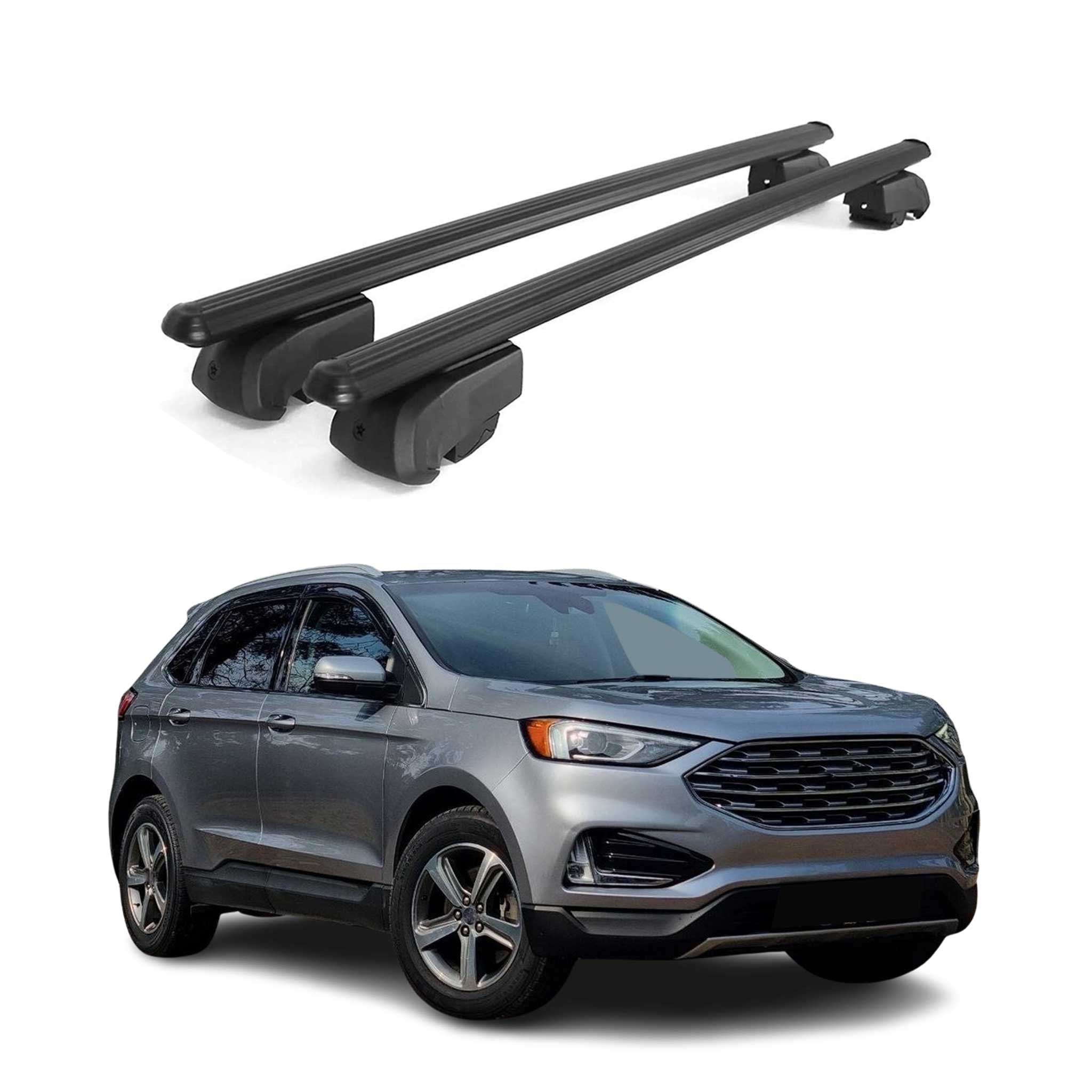 Dachträger Gepäckträger für Ford Edge 2015-2023 Querträger ABE Alu Schwarz