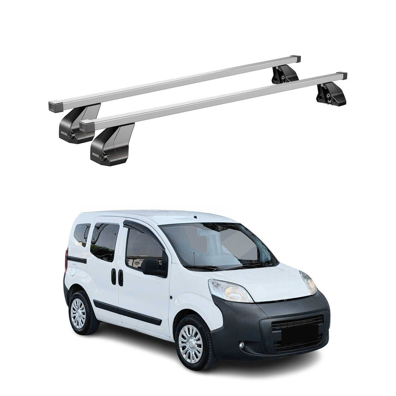 Menabo Dachträger Grundtäger für Peugeot Bipper 2007-2017 75kg Stahl Silber 2x