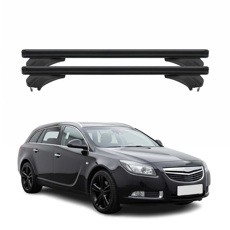 Menabo Dachträger für Opel Insignia Sportourer 2009-2017 Aluminium Schwarz 2 tlg