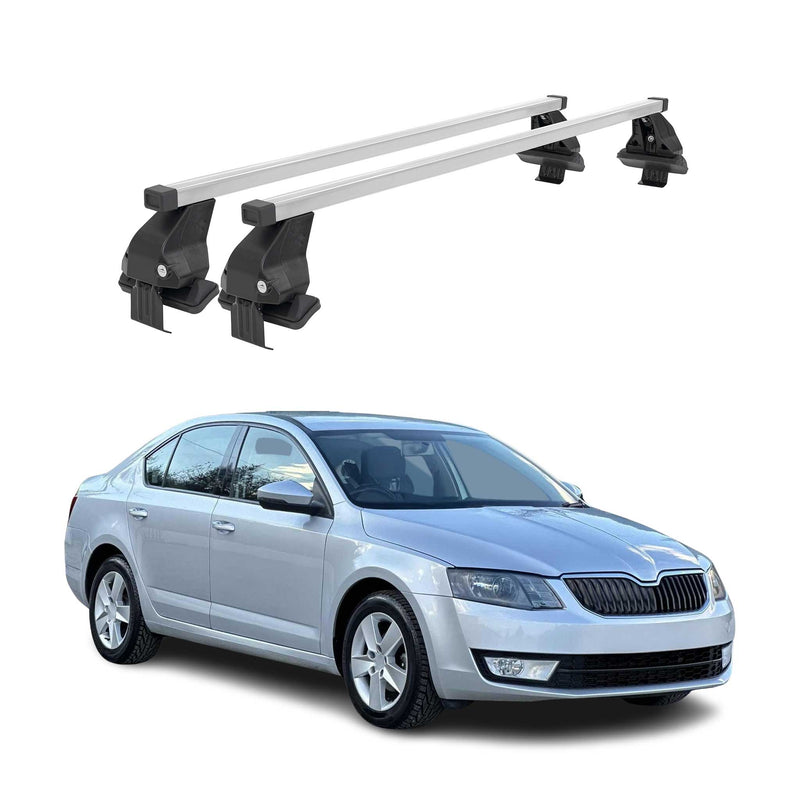 Menabo Dachträger für Skoda Octavia mk3 2013-2017 Pre-FL 50kg Stahl Silber 2x