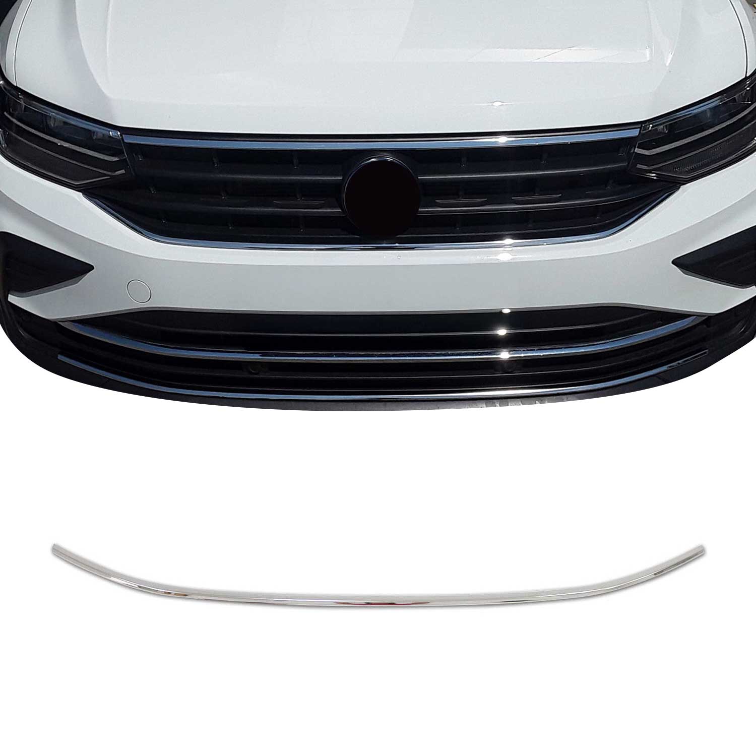 Kühlergrill Leisten Grillleisten für VW Tiguan 2020-2024 Edelstahl Chrom 1tlg