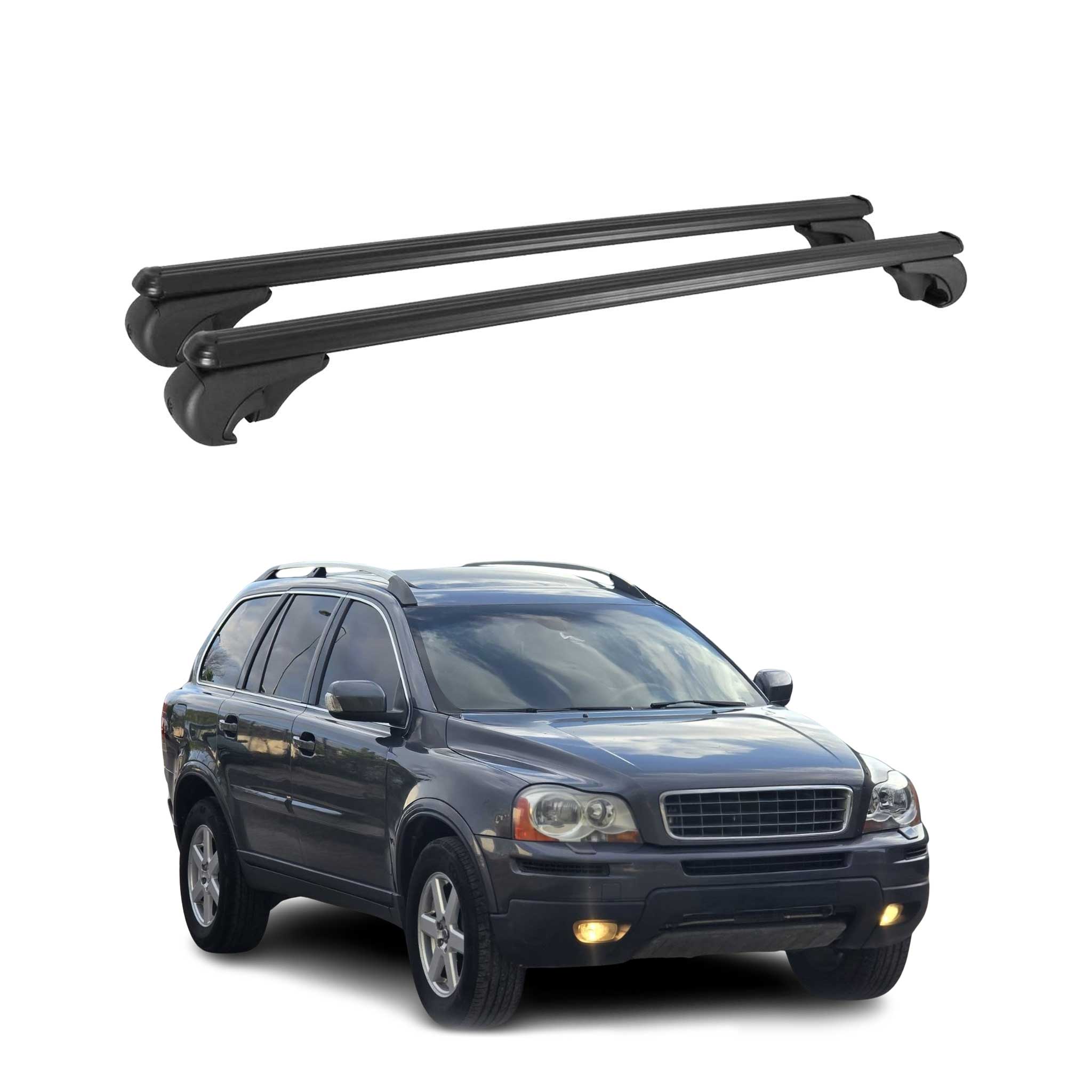 Dachträger für Volvo XC90 2002-2014 Grundträger Gepäckträger Alu Schwarz 2x