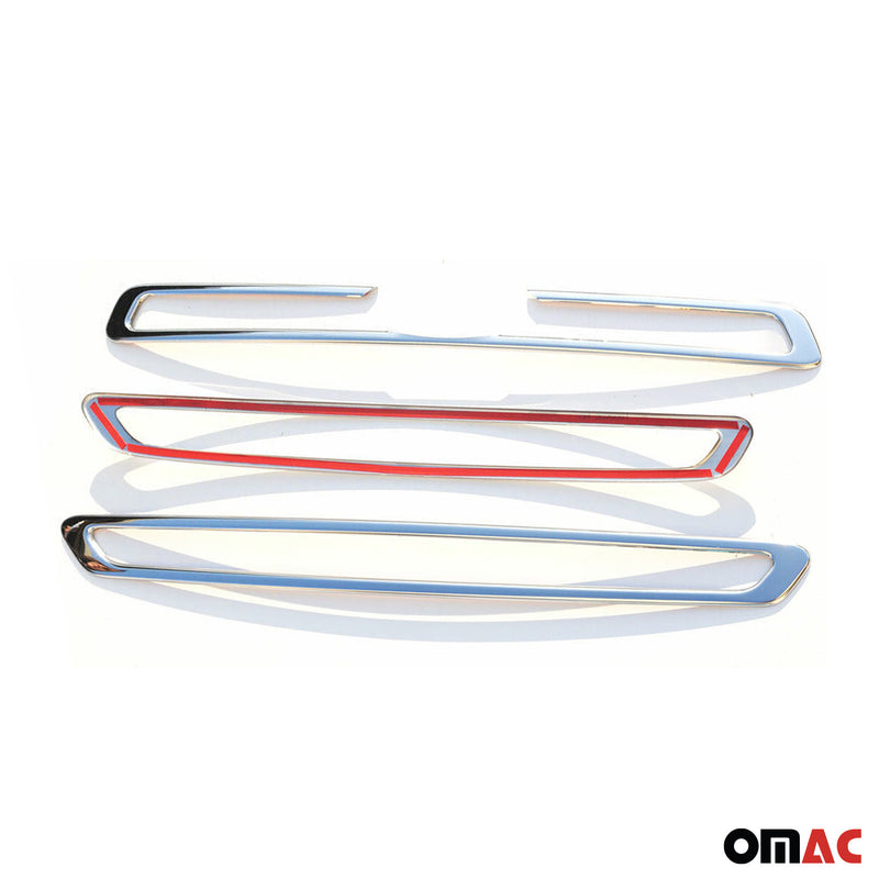 Kühlergrill Leisten Grillleisten für Ford Transit 2014-2019 Edelstahl Silber 3x