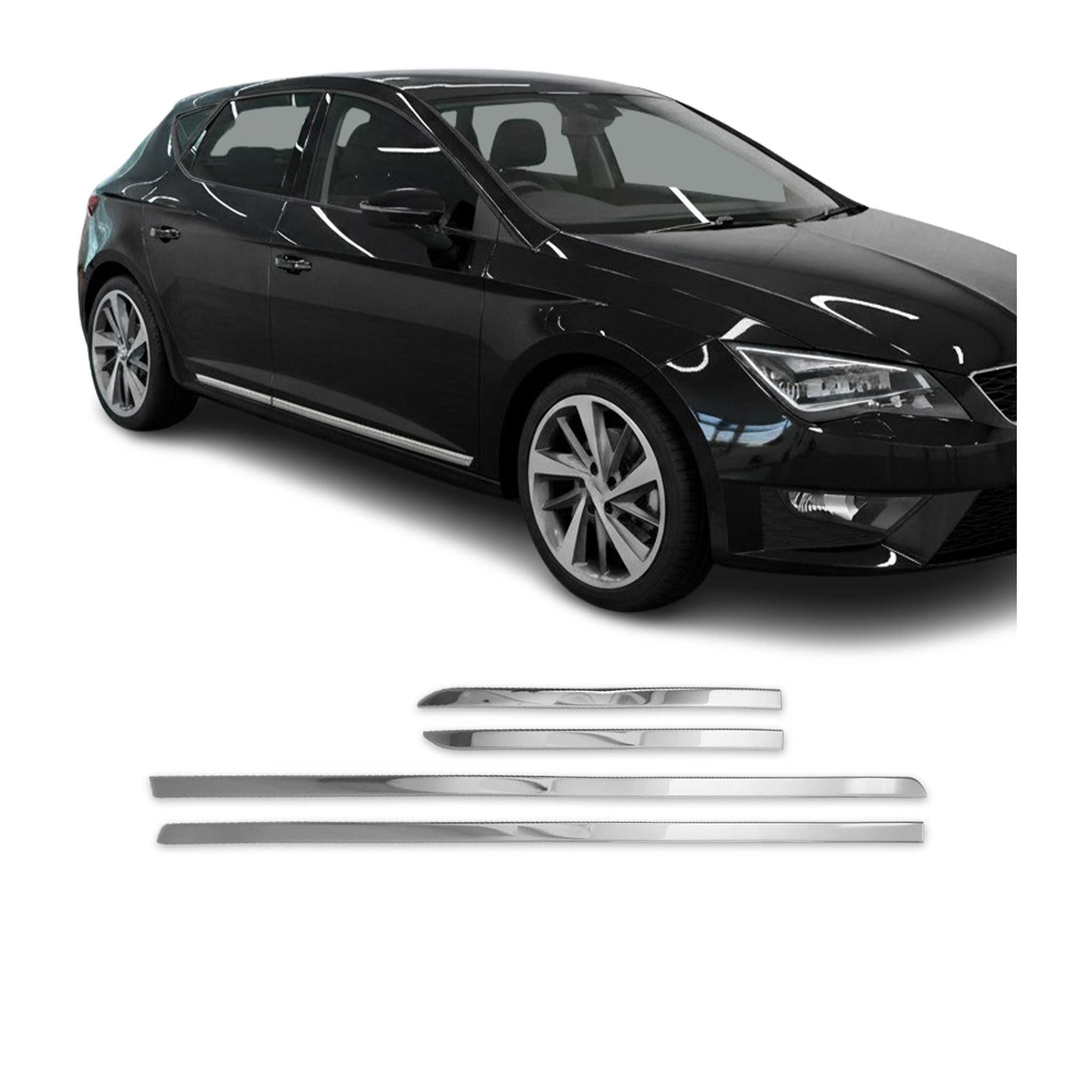 Seitentürleiste Türleisten Türschutzleiste für Seat Leon 2012-2020 Edelstahl 2x