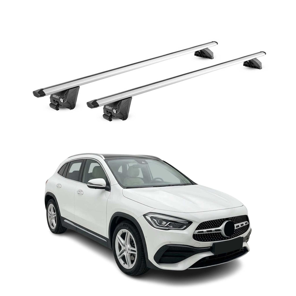 Dachträger für Mercedes GLA H247 2020-2026 100kg Aluminium Silber 2x ABE