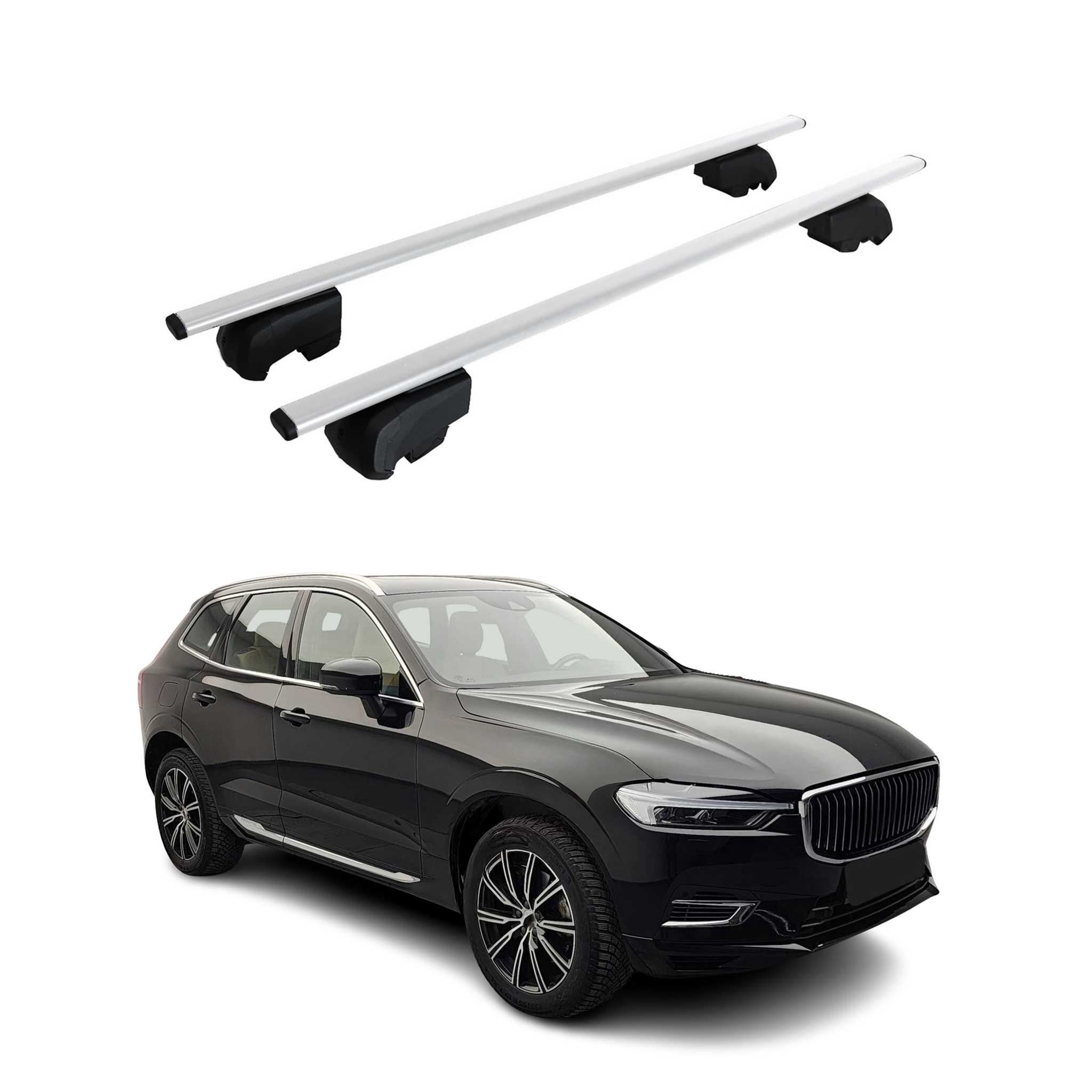 Dachträger Grundtäger für Volvo XC60 mk2 2018-2026 75kg Metall Silber 2 tlg