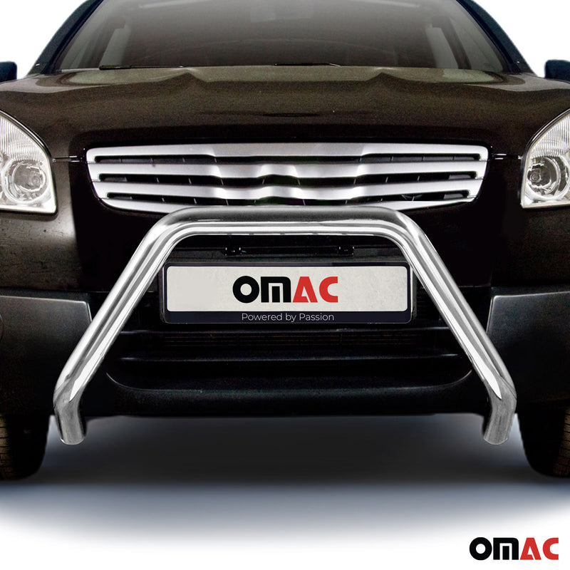 Frontbügel Frontschutzbügel für Nissan Qashqai 2007-2010 mit ABE Stahl Silber