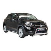 Edelstahl Seitenschweller Schwellerrohre für Fiat 500X 2014-2018 Silber