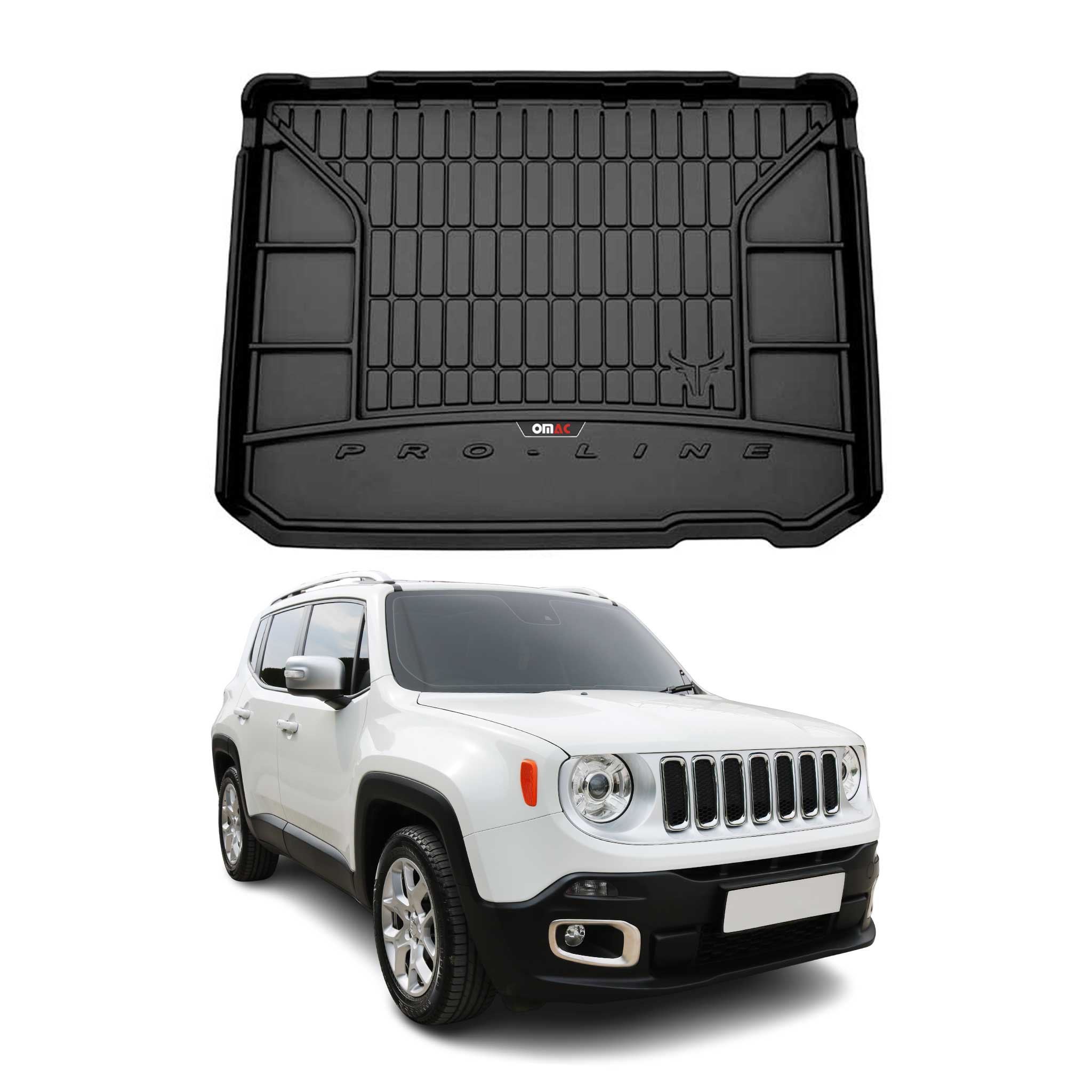 OMAC Gummi Kofferraumwanne für Jeep Renegade 2014-2018 TPE Laderaumwanne Schwarz
