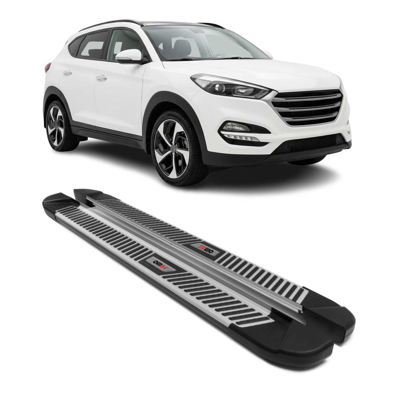 Trittbretter Seitenbretter Schweller für Hyundai Tucson 2015-2020 Alu Schwarz