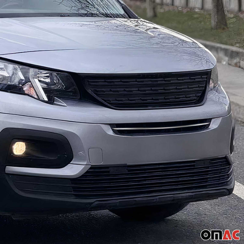 Kühlergrill Leisten Grillleisten für Peugeot Rifter 2018-2025 Edelstahl Silber