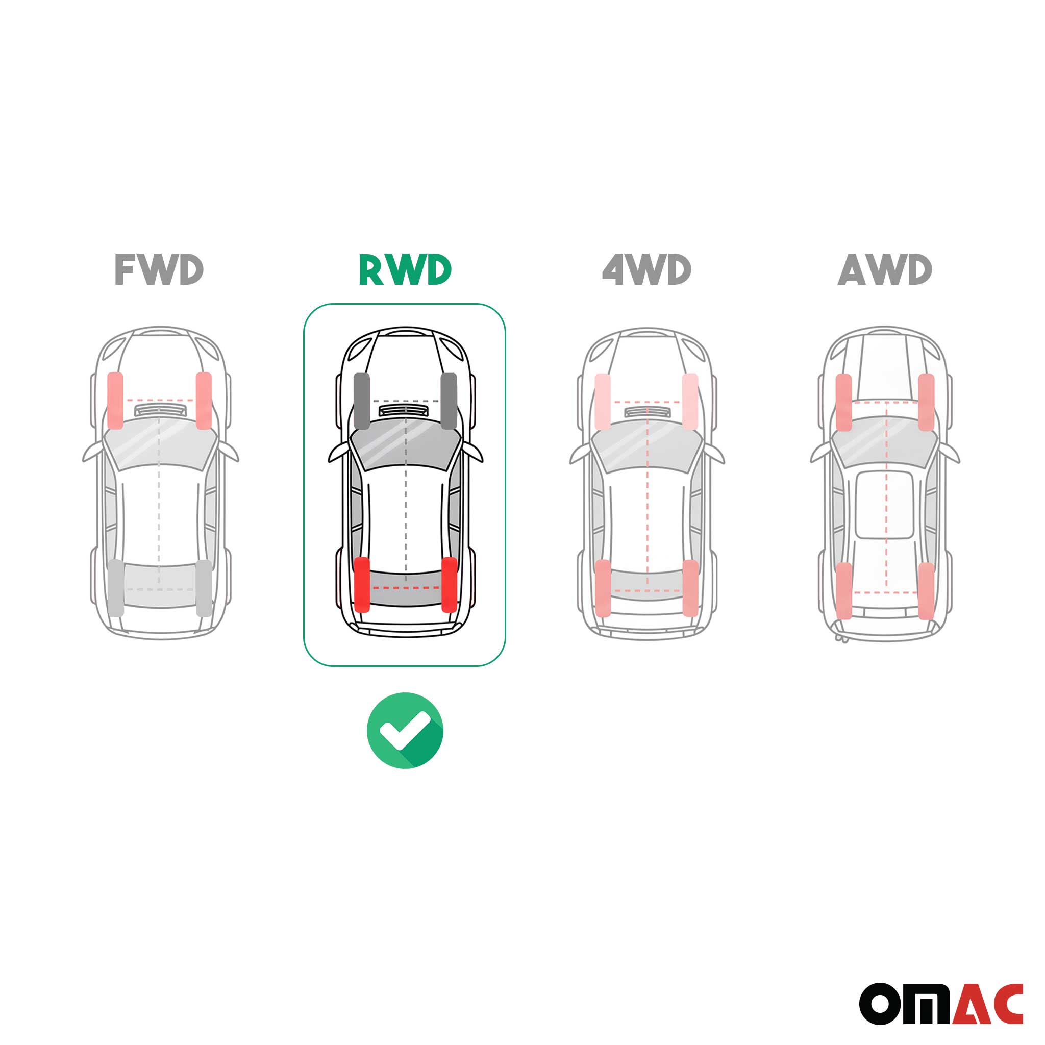 OMAC Gummimatten Fußmatten für Chrysler 300C 2004-2012 TPE Automatten Schwarz 4x