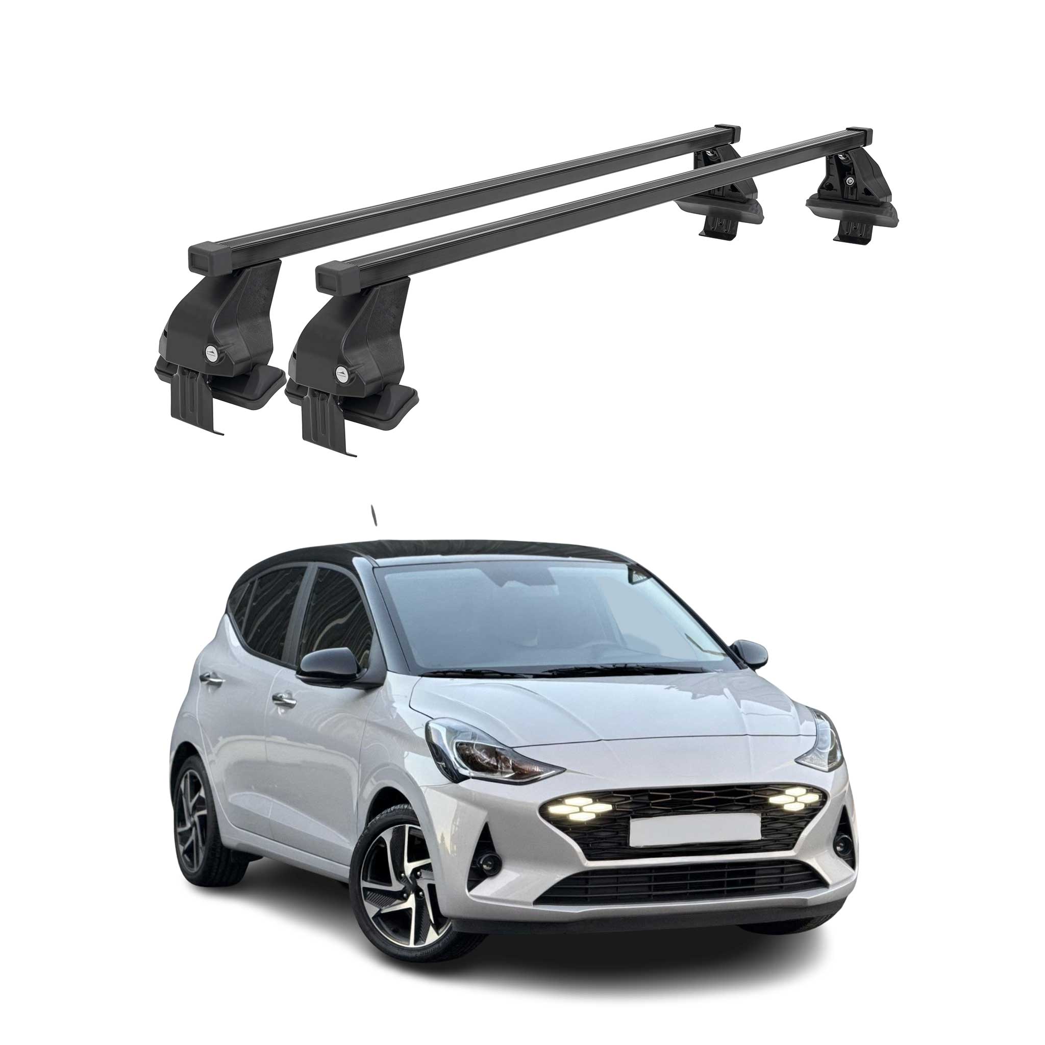 Menabo Dachträger Grundträger für Hyundai i10 III 2023-26 FL Stahl Schwarz 2tlg