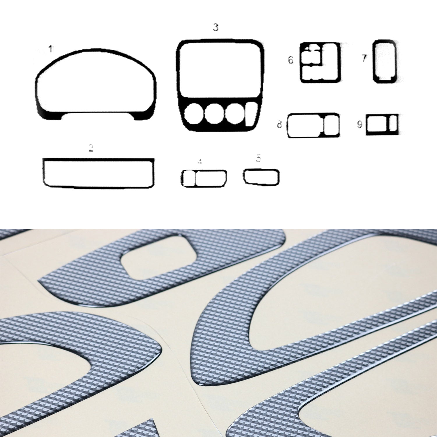 Innenraum Dekor Cockpit für Honda HR-V 1999-2006 Carbon Optik 13tlg