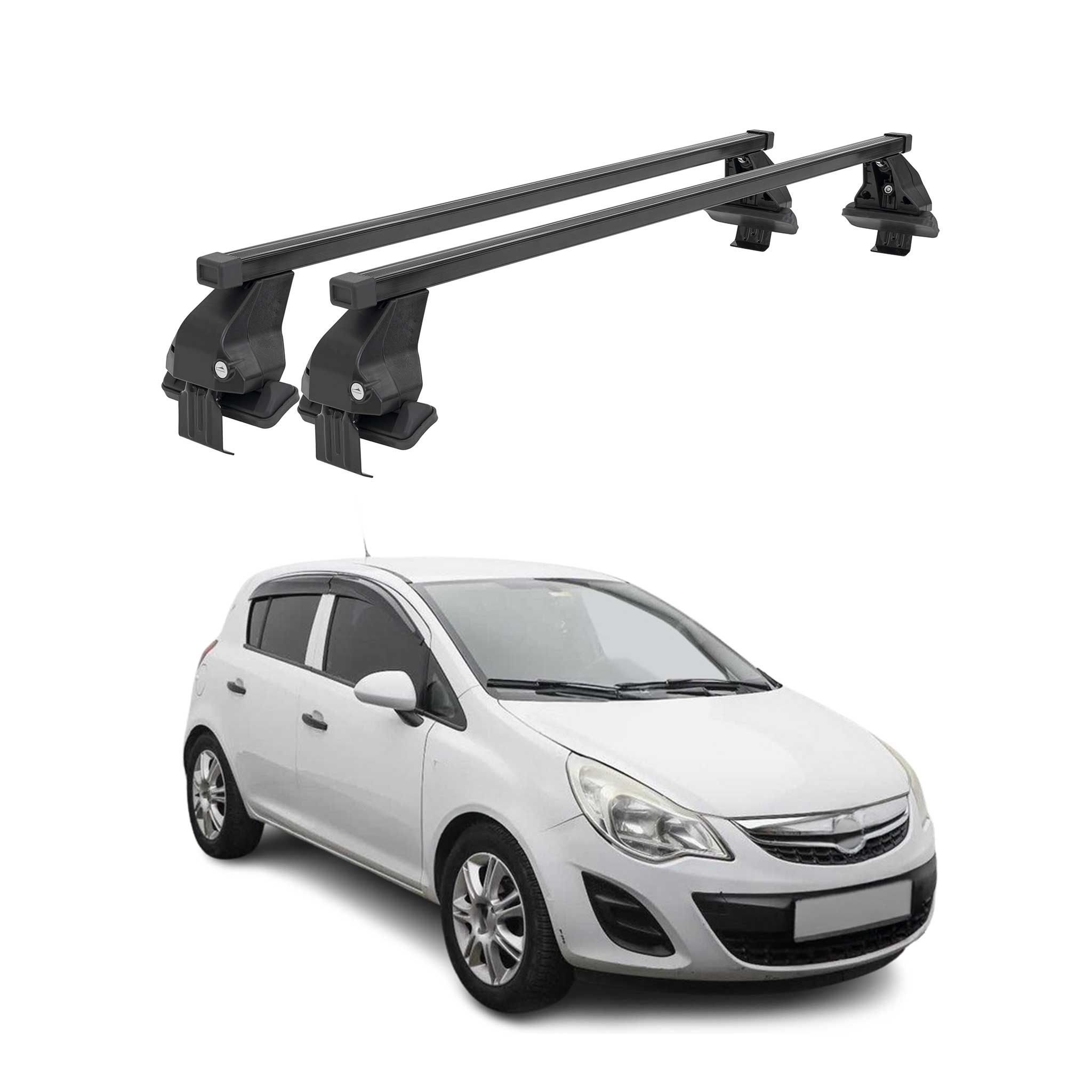 Menabo Dachträger Grundtäger für Opel Corsa D 2010-2014 FL 5tür 50kg Schwarz 2x