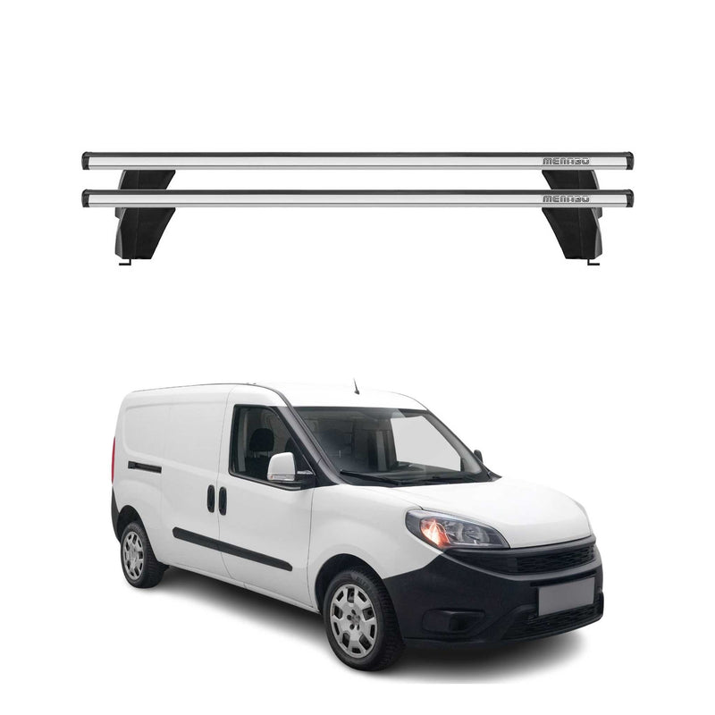 Menabo Dachträger Grundtäger für Fiat Doblo Maxi 2015-2022 75kg Alu Silber 2 tlg