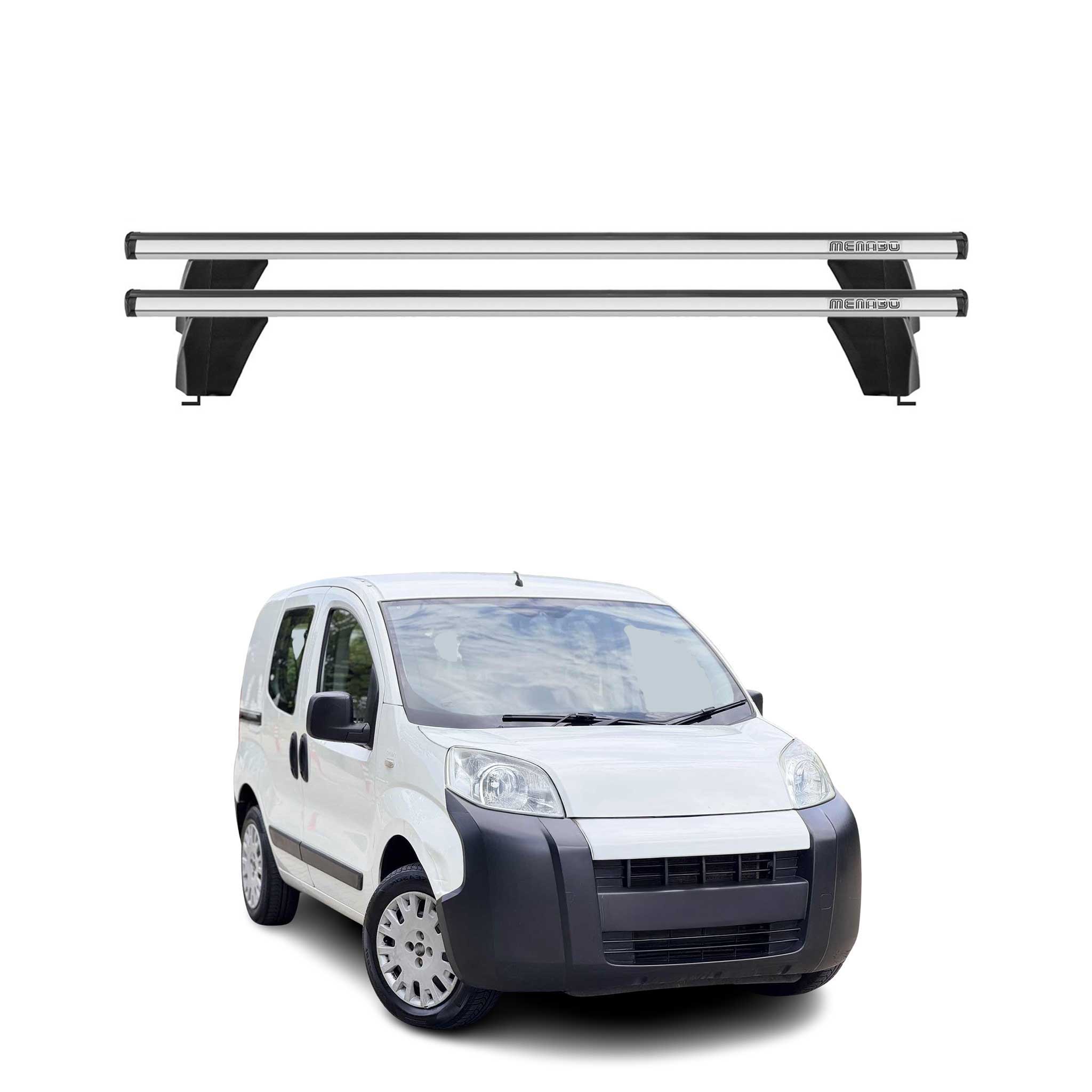 Menabo Dachträger Grundtäger für Citroen Nemo 2008-2017 75kg Alu Silber 2 tlg