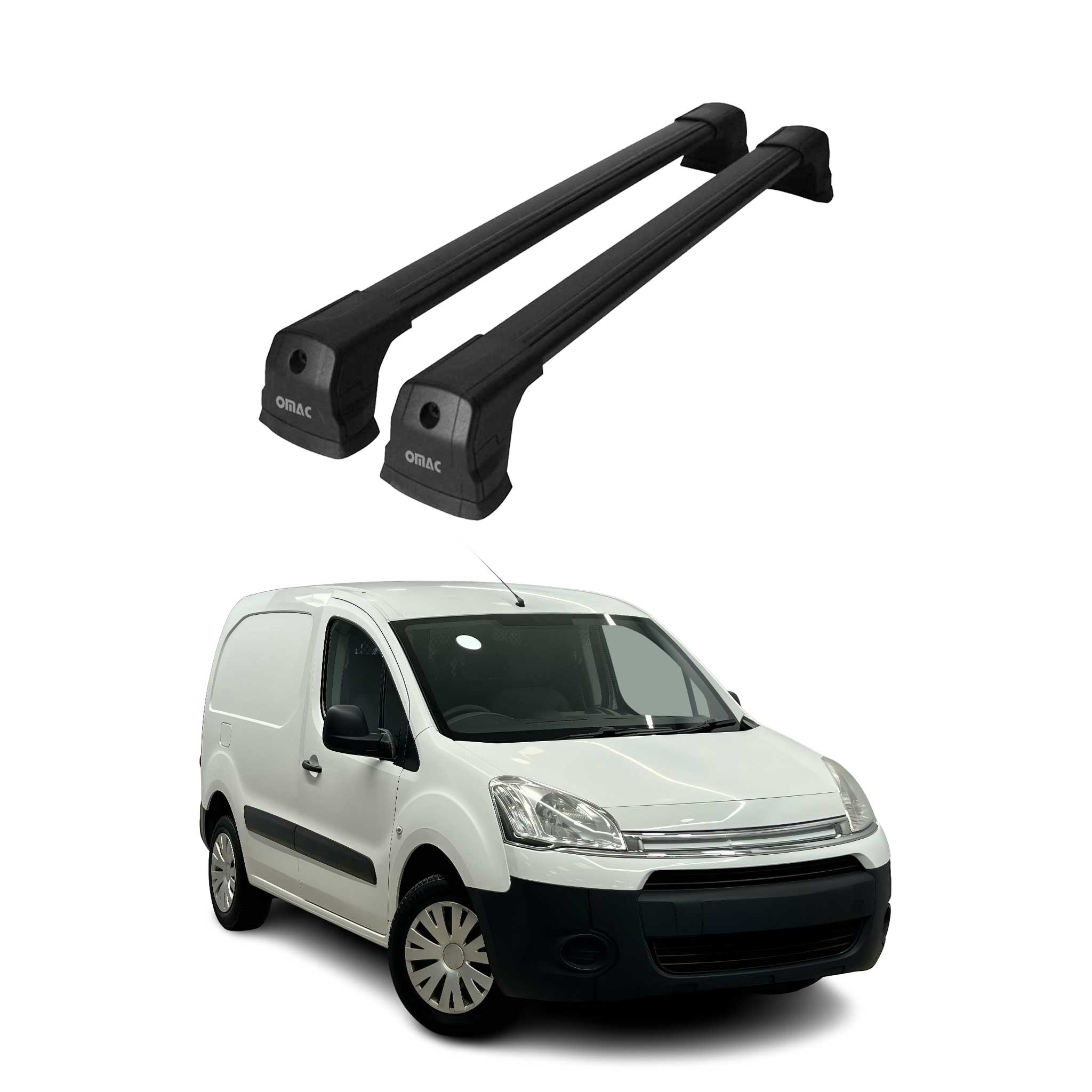 Dachträger Grundtäger für Citroen Berlingo 2008-2018 75kg Aluminium Schwarz 2x