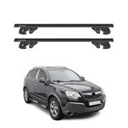 Dachträger Grundtäger für Opel Antara 2006-2015 Aluminium 90kg TÜV Schwarz 2tlg