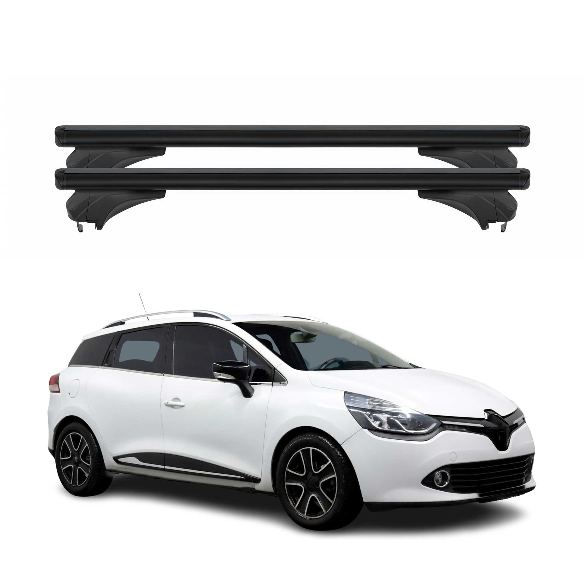 Menabo Dachträger für Renault Clio IV Sporter / Grand Tourer 2013-19 Schwarz 2x