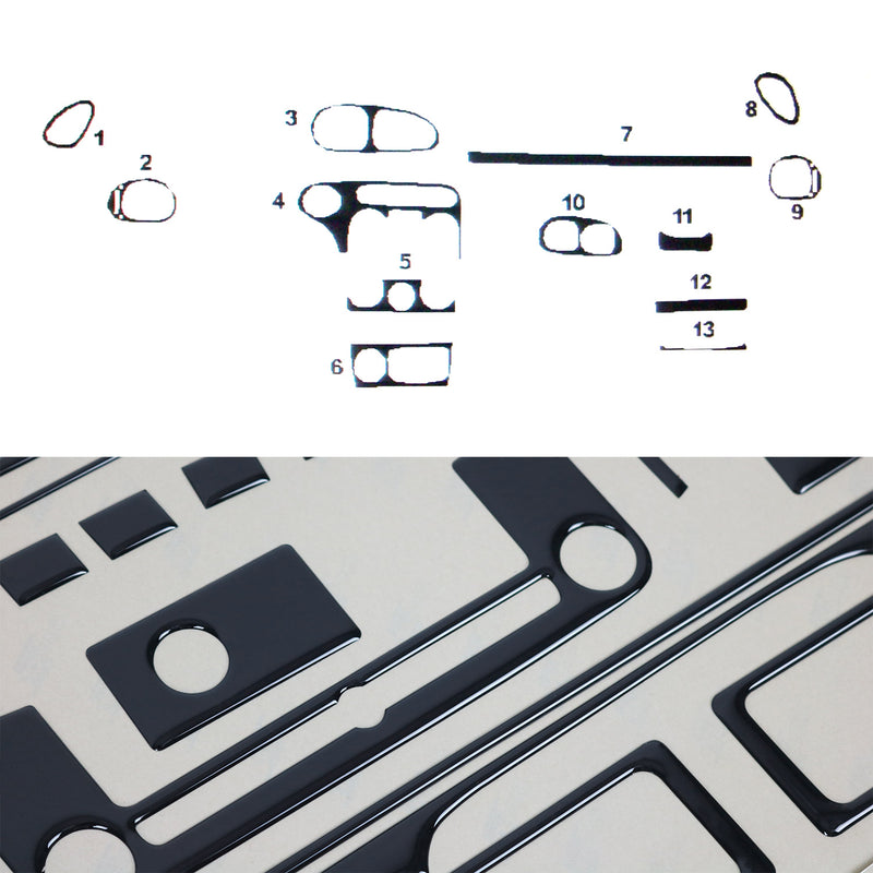 Innenraum Dekor Cockpit für Hyundai Lantra 1995-2000 Piano Schwarz Optik 13tlg