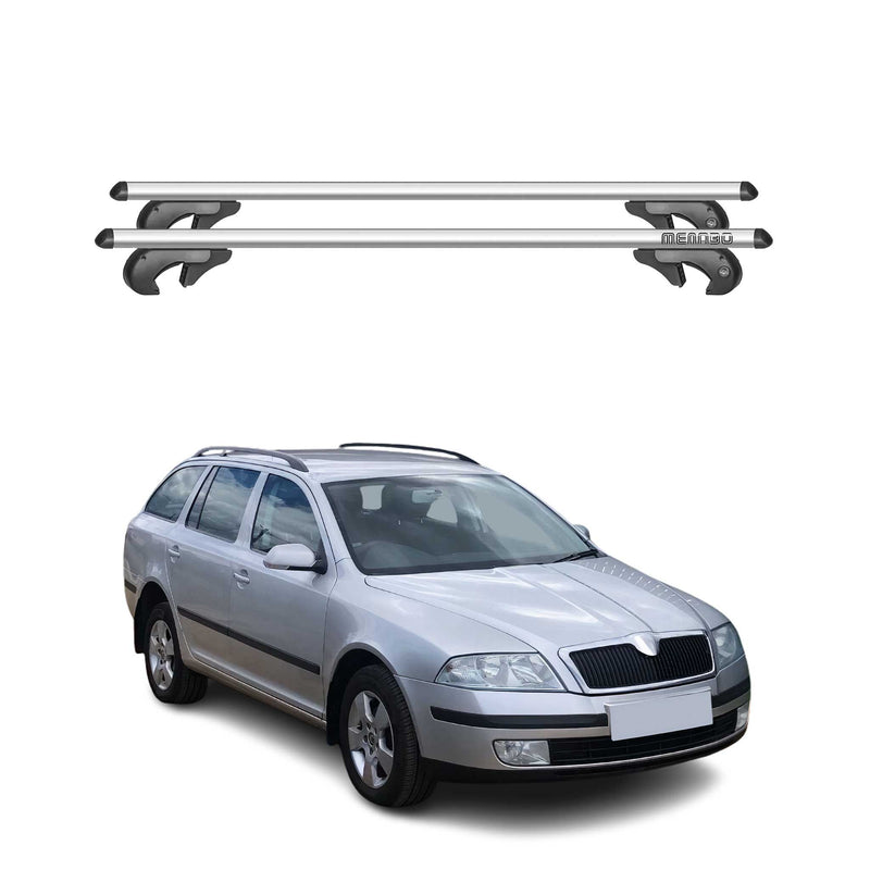 Menabo Dachträger Grundtäger für Skoda Octavia Kombi 2004-13 90kg Alu Silber 2x