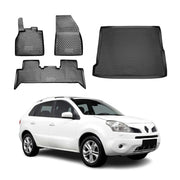 Fußmatten & Kofferraumwanne Set für Renault Koleos 2008-2016 TPE Schwarz
