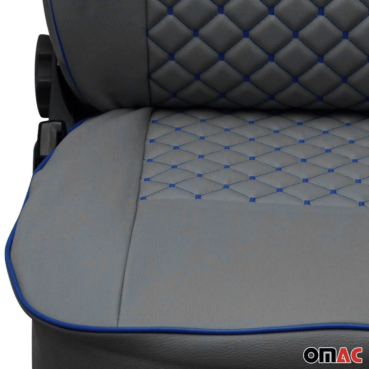 Sitzbezüge Schonbezüge für VW T5 T6 T6.1 Caravelle 2003-24 Kunstleder Grau Blau