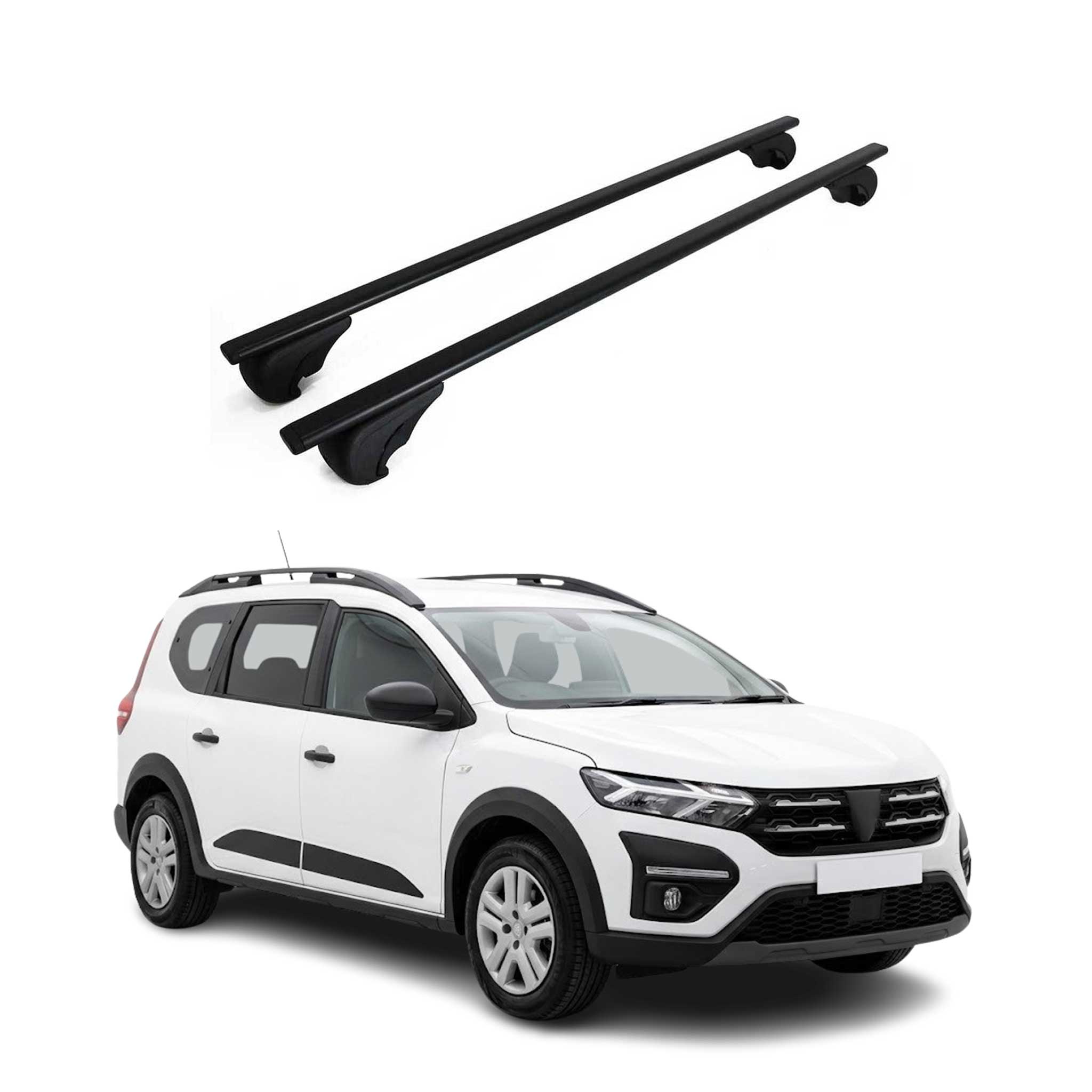 Dachträger Grundträger für Dacia Jogger 2022-2026 Metall Schwarz 2tlg