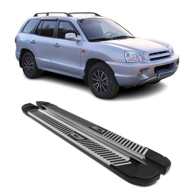 Trittbretter Seitenbretter Schweller für Hyundai Santa Fe 2006-2012 Alu Schwarz