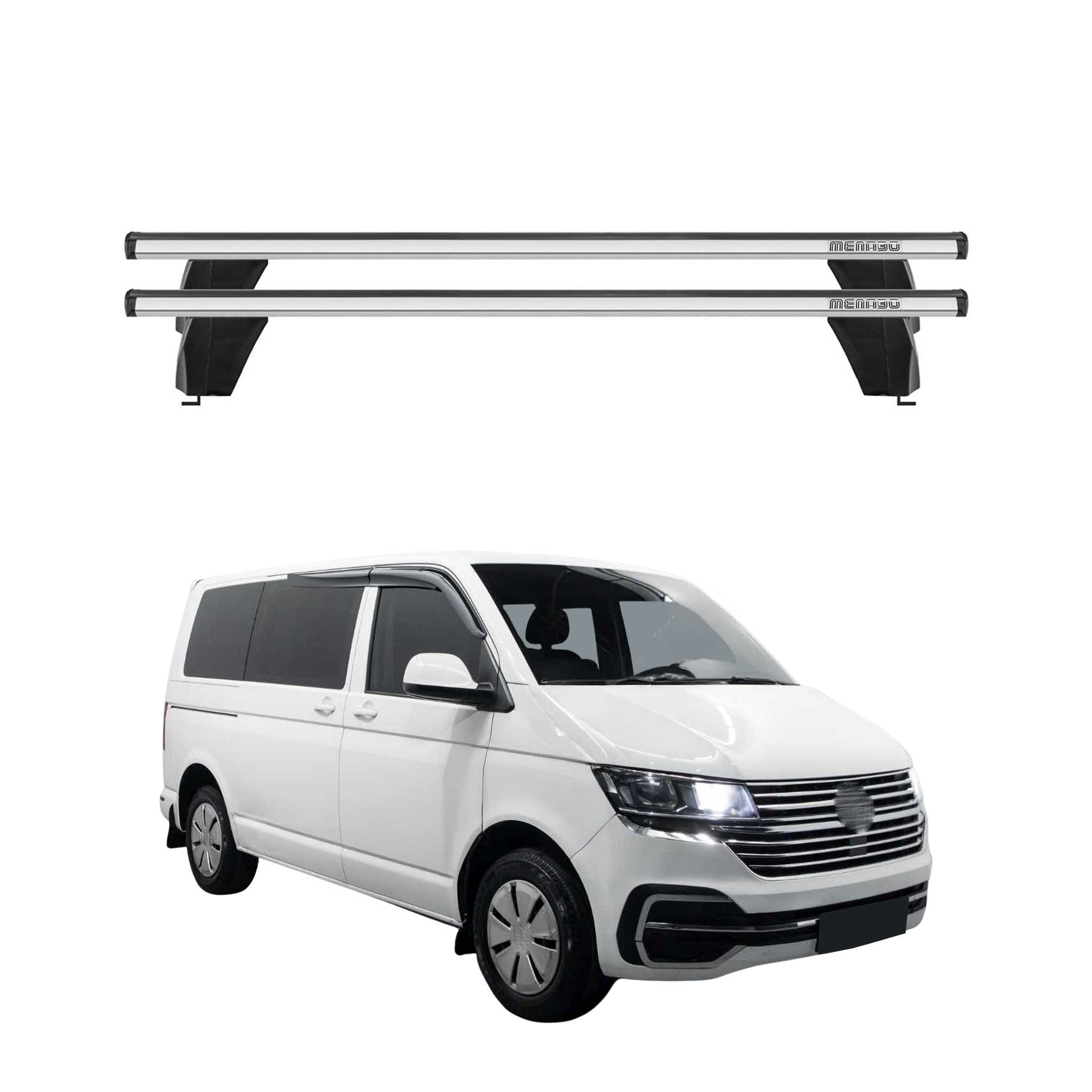 Menabo Dachträger für VW T5 T6 Transporter Multivan Caravelle 2003-2024 Silber