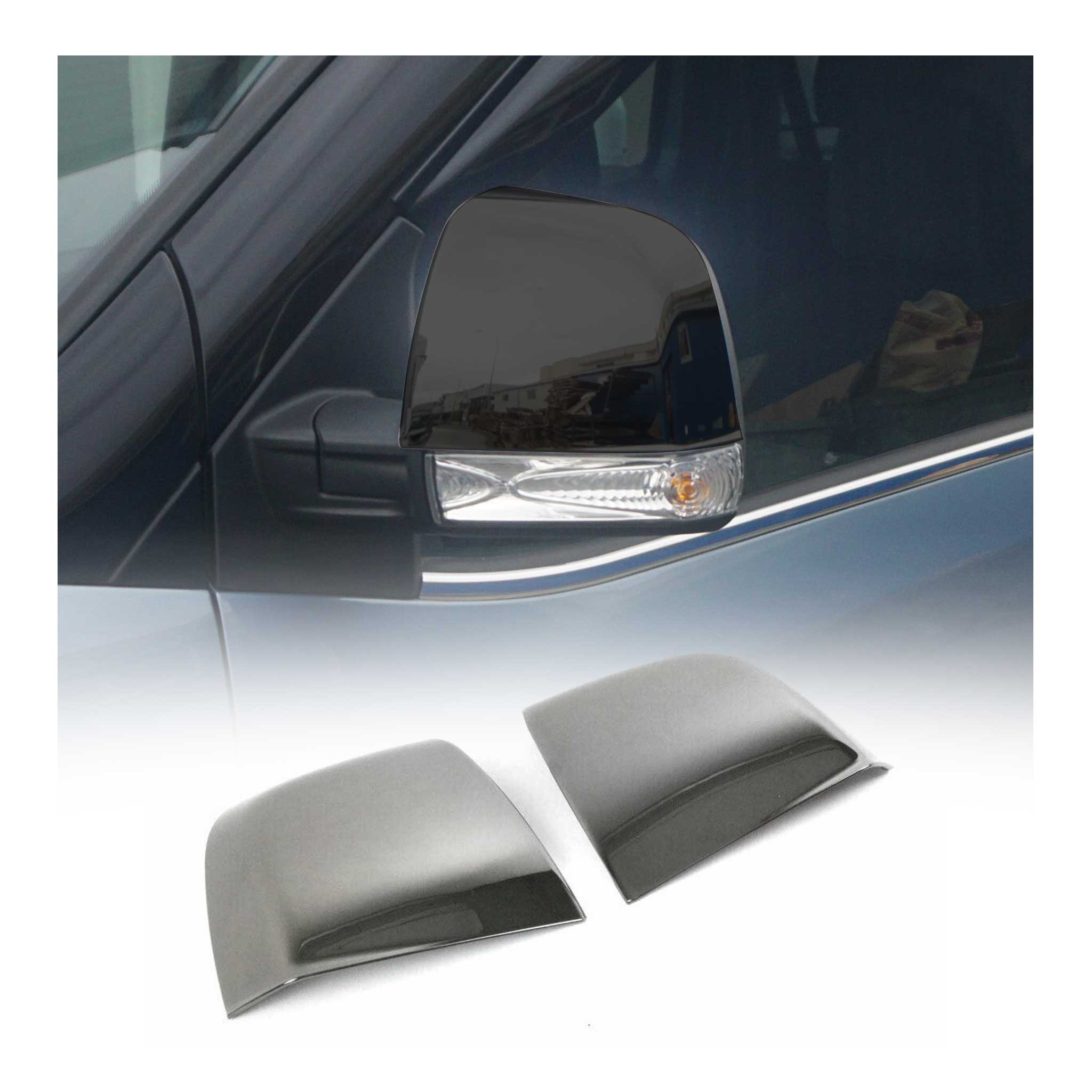 Spiegelkappen Spiegelabdeckung für Fiat Doblo II / Combo D 2010-2021 ABS Dunkel