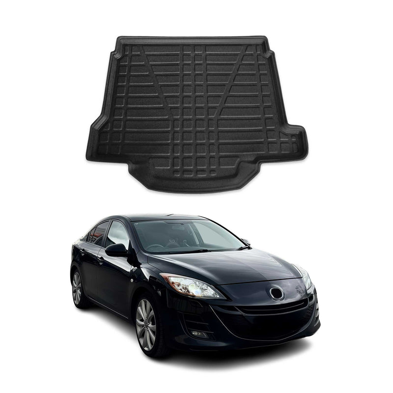 Kofferraumwanne Laderaumwanne für Mazda 3 2009-2012 Stufenheck Gummi TPE Schwarz