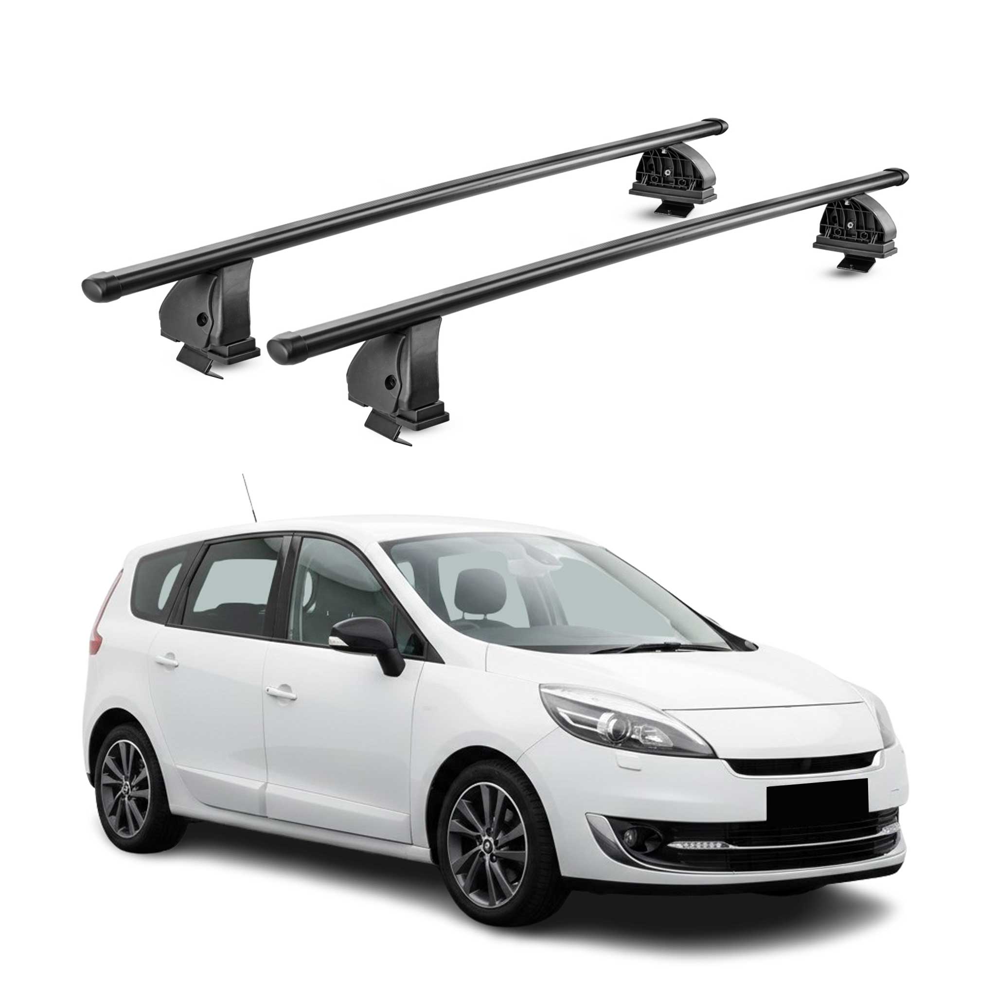 Stahl Dachträger für Renault Scenic III 2009-2016 TÜV Abschließbar 2tlg Schwarz