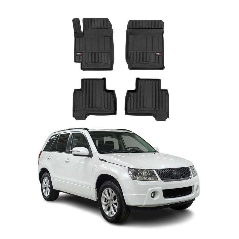 OMAC Gummi Fußmatten für Suzuki Grand Vitara 2005-2014 Premium Gummi Schwarz 4x
