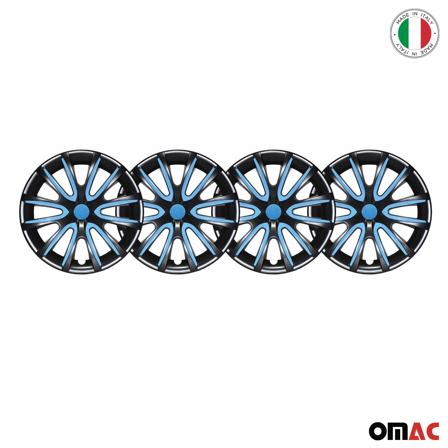 4x Radkappen Radzierblenden Radblenden 14'' Zoll Stahlfelgen Schwarz Blau