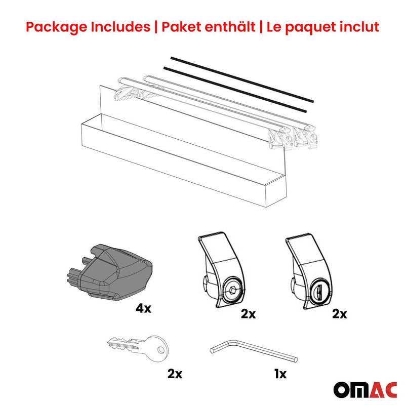 Dachträger Grundträger für Toyota Rav4 XA30 2006-2013 5 türig Alu Schwarz 2x