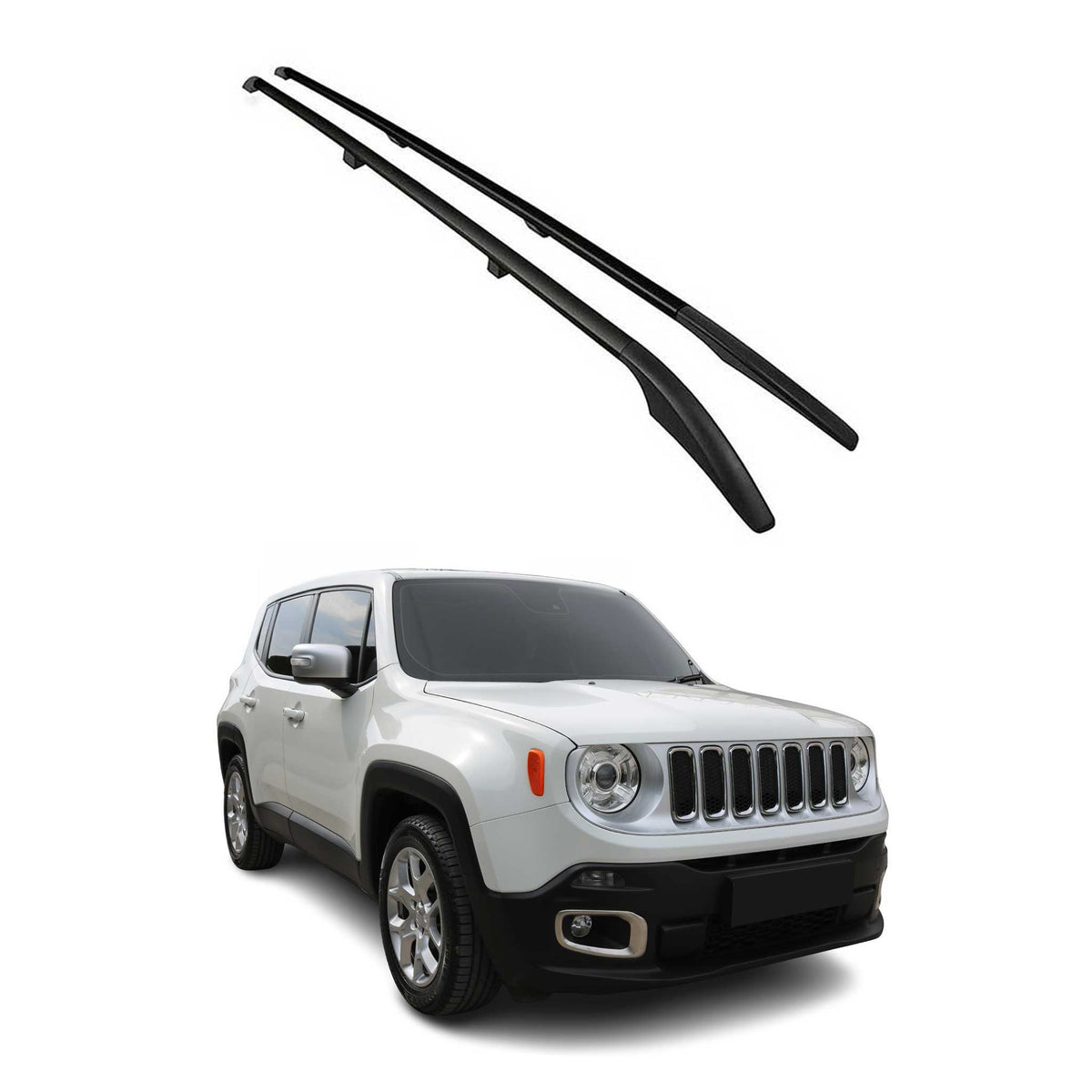 Dachreling Dachgepäckträger Relingträger für Jeep Renegade 2015-2024 Alu Schwarz