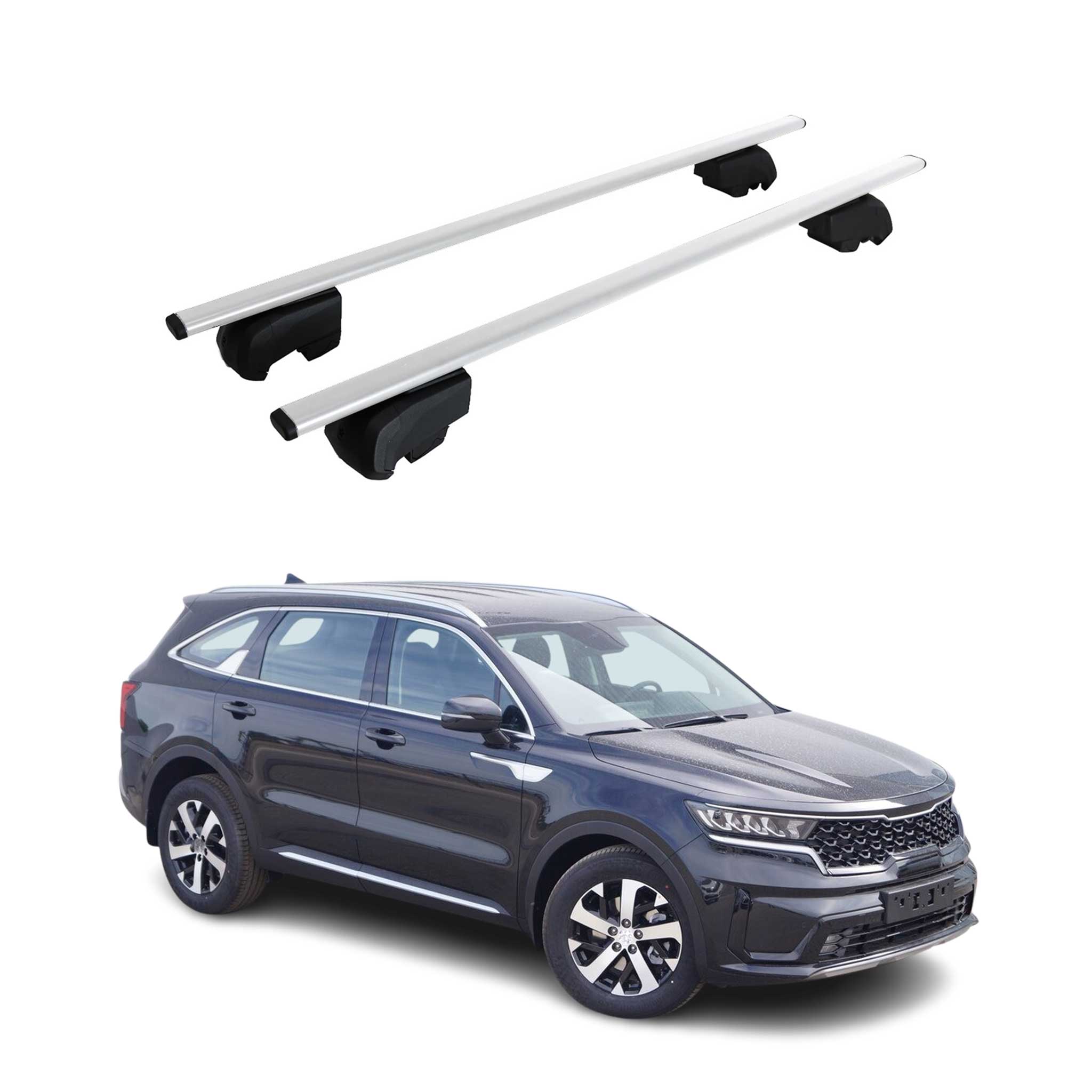 Dachträger für Kia Sorento 2021-2026 Grundträger Metall Silber ABE 2x