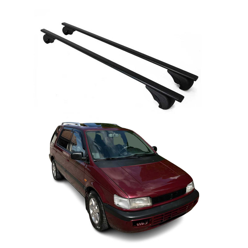 Dachträger Grundtäger für Mitsubishi Space Wagon 1997-2004 75kg Metall Schwarz